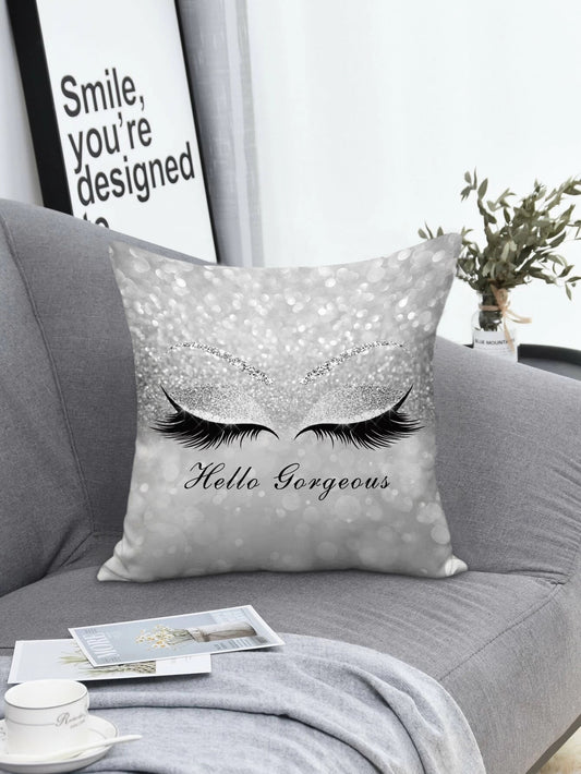 غطاء وسادة بطباعة رمش