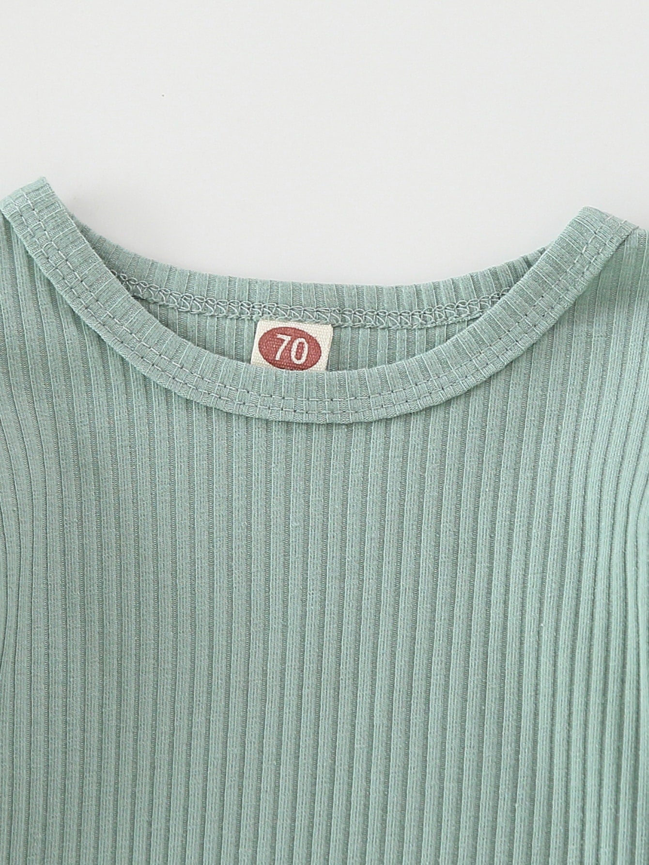 سروال بساق واسع مع بدسويت مكشكش طبقات مضلع مع عصابة راس للبنات الرضع