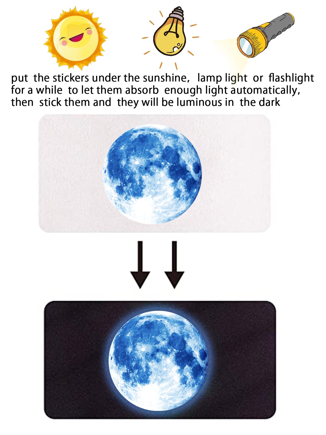 ملصق حائط مطبوع عليه نجمة وقمر