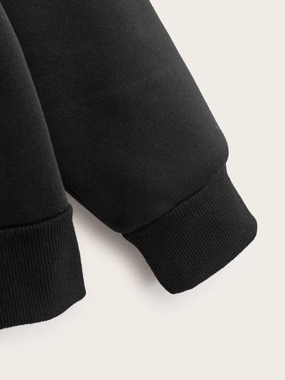 هودي موحدة اللون رباط سستة منخفض الاكتاف