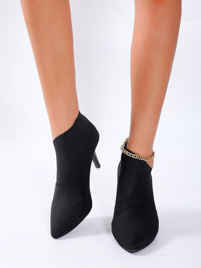 مثالية مع أعلى الملابس، بوت كلاسيكية للنساء ذات سحاب جانبي أبيض ذات أصابع مدببة، مثالية مع الكاردجان/السترات الصوفية، بوت أنيقة ذات كعب سميك