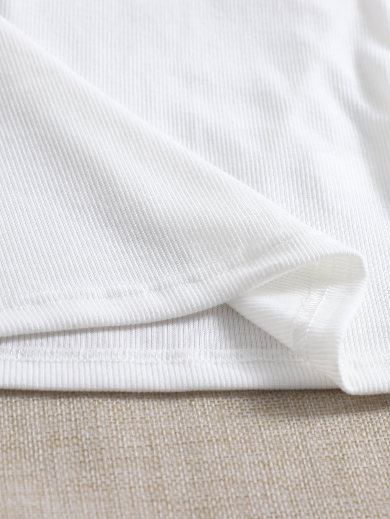 لباس علوي تانك موحدة اللون محبوك مضلع 2 قطع