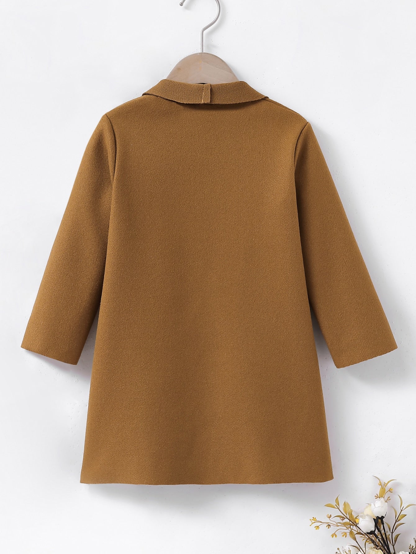 معطف شتوي للفتاة الصغيرة بطية رقبة و جيوب