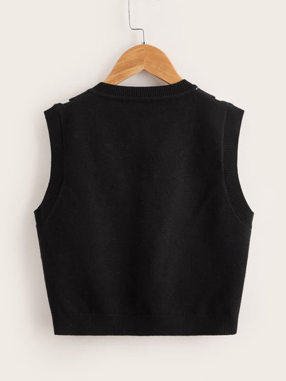 سترة صوفية بلا أكمام بنمط الأرجيل لفتاة المراهقة