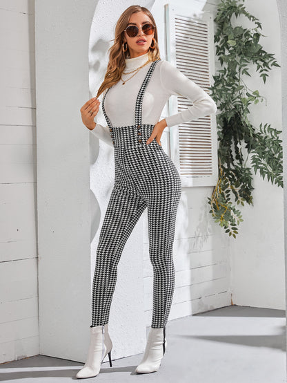 جمبسوت بينافور نحيل بخصر عالي باربطة ظهر متقاطعة مسنن