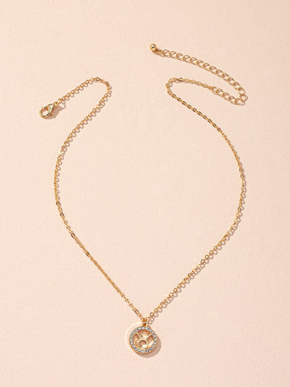 قلادة بتعليقة رمز برج بديكور حجر الراين