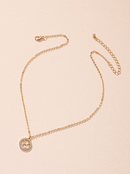 قلادة بتعليقة رمز برج بديكور حجر الراين