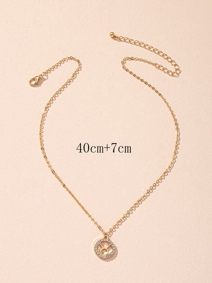 قلادة بتعليقة رمز برج بديكور حجر الراين