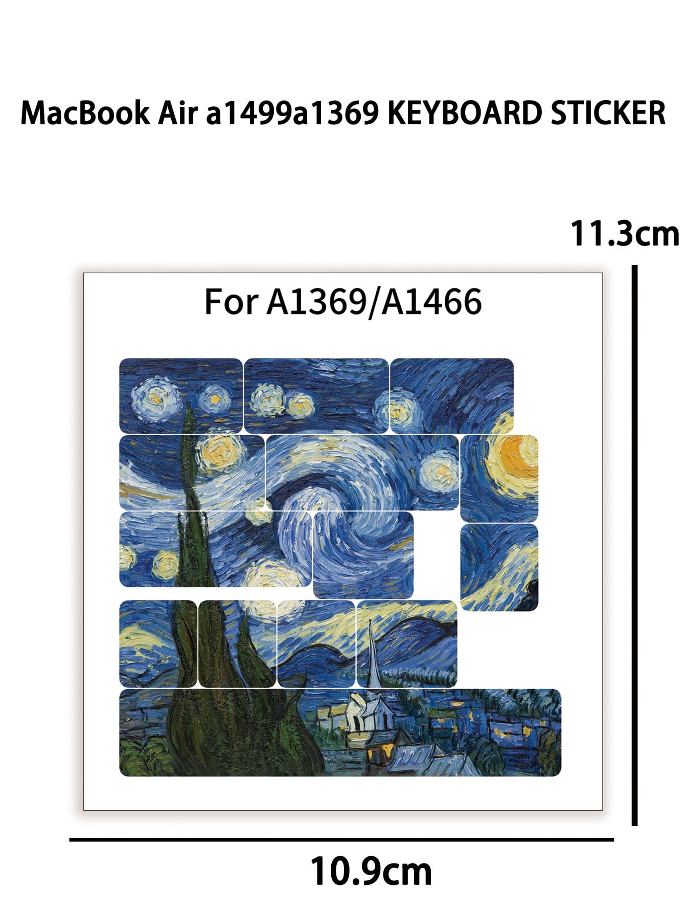 ملصق متوافق مع ماك بوك آير متوافق مع وحة مفاتيح بجرافيك ورقة واحدة