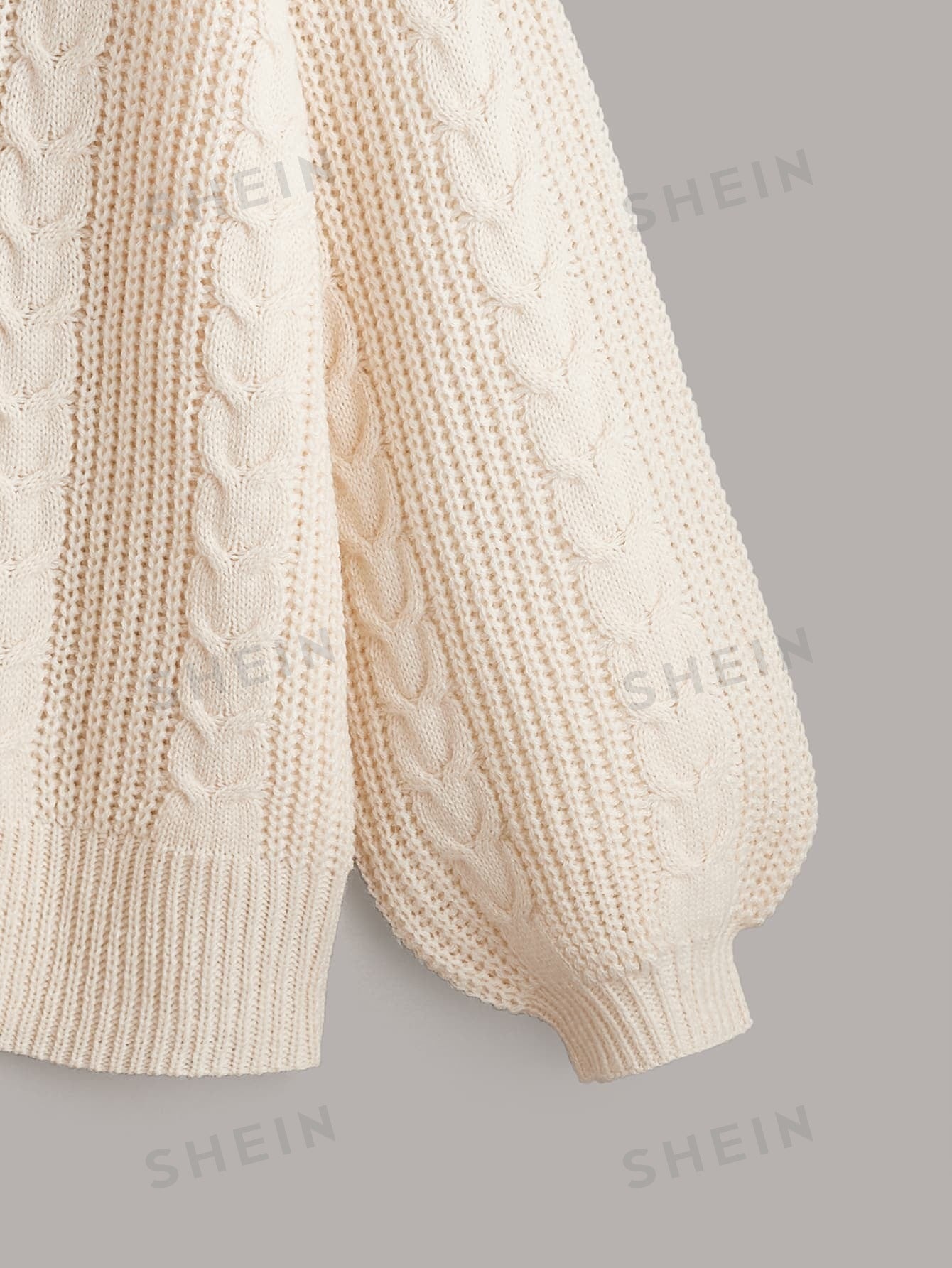 مقاس كبير كارديجان منسوجة بطبقات متقاطعة أكمام فانوس