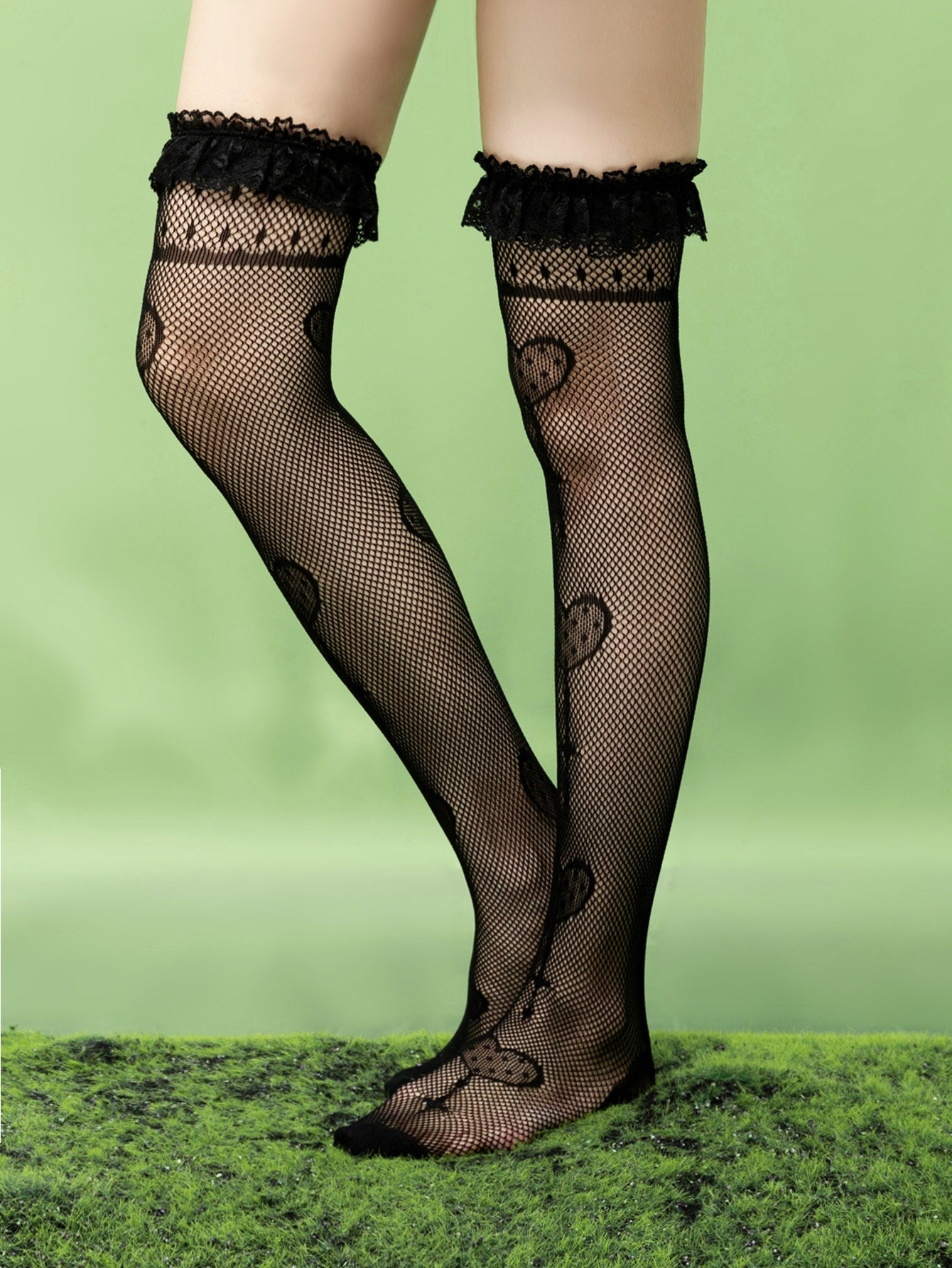 جوارب للركبة بطباعة قلب