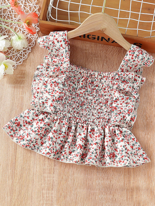 بلايز للبنات الصغار بطباعة زهر