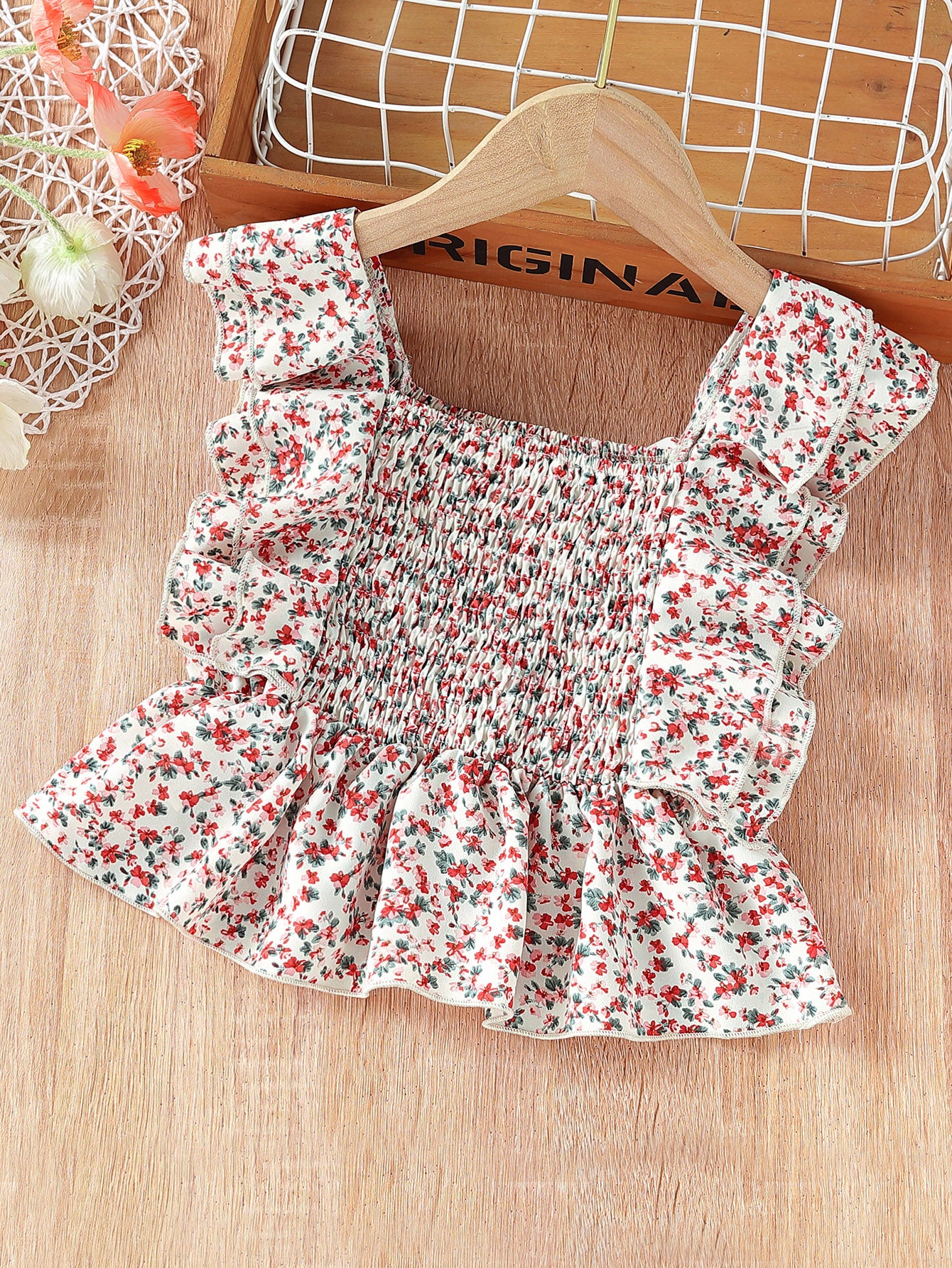 بلايز للبنات الصغار بطباعة زهر