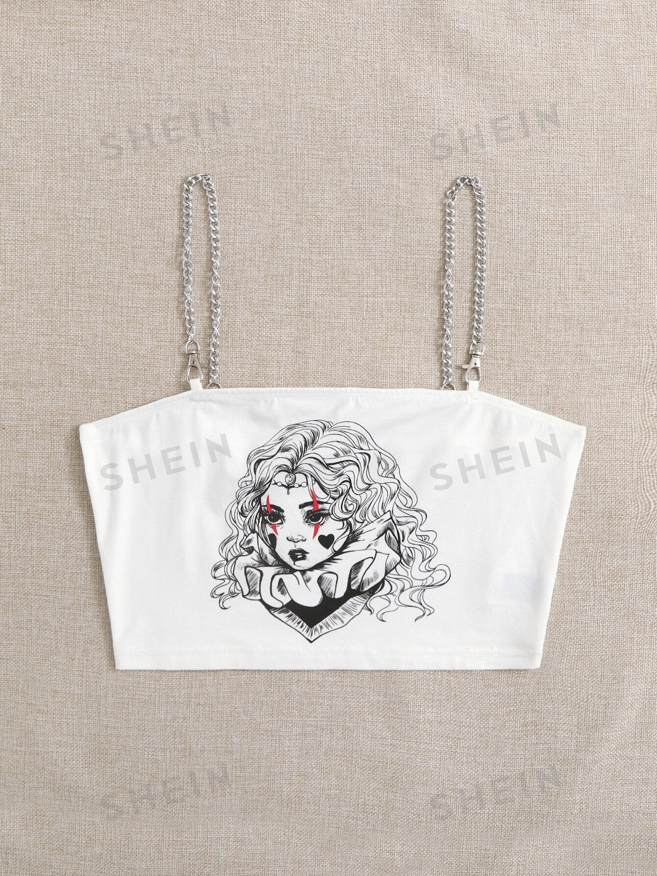 لباس علوي جرافيك شكل سلسلة كتف