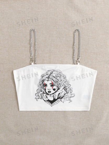 لباس علوي جرافيك شكل سلسلة كتف