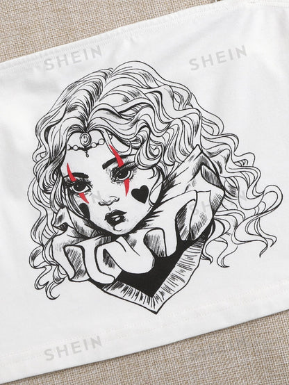 لباس علوي جرافيك شكل سلسلة كتف