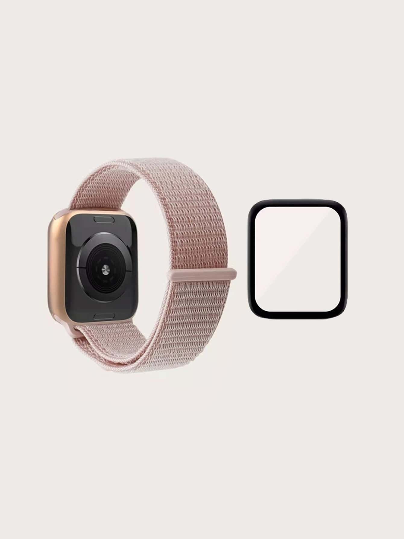 بسيط نيلون حزام ساعة مع شاشة حماية الشاشة متوافق مع Apple Watch