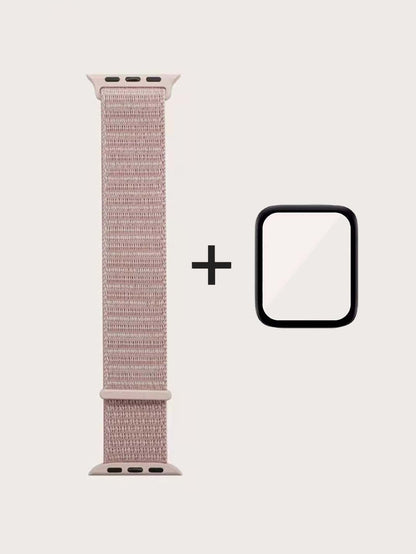 بسيط نيلون حزام ساعة مع شاشة حماية الشاشة متوافق مع Apple Watch