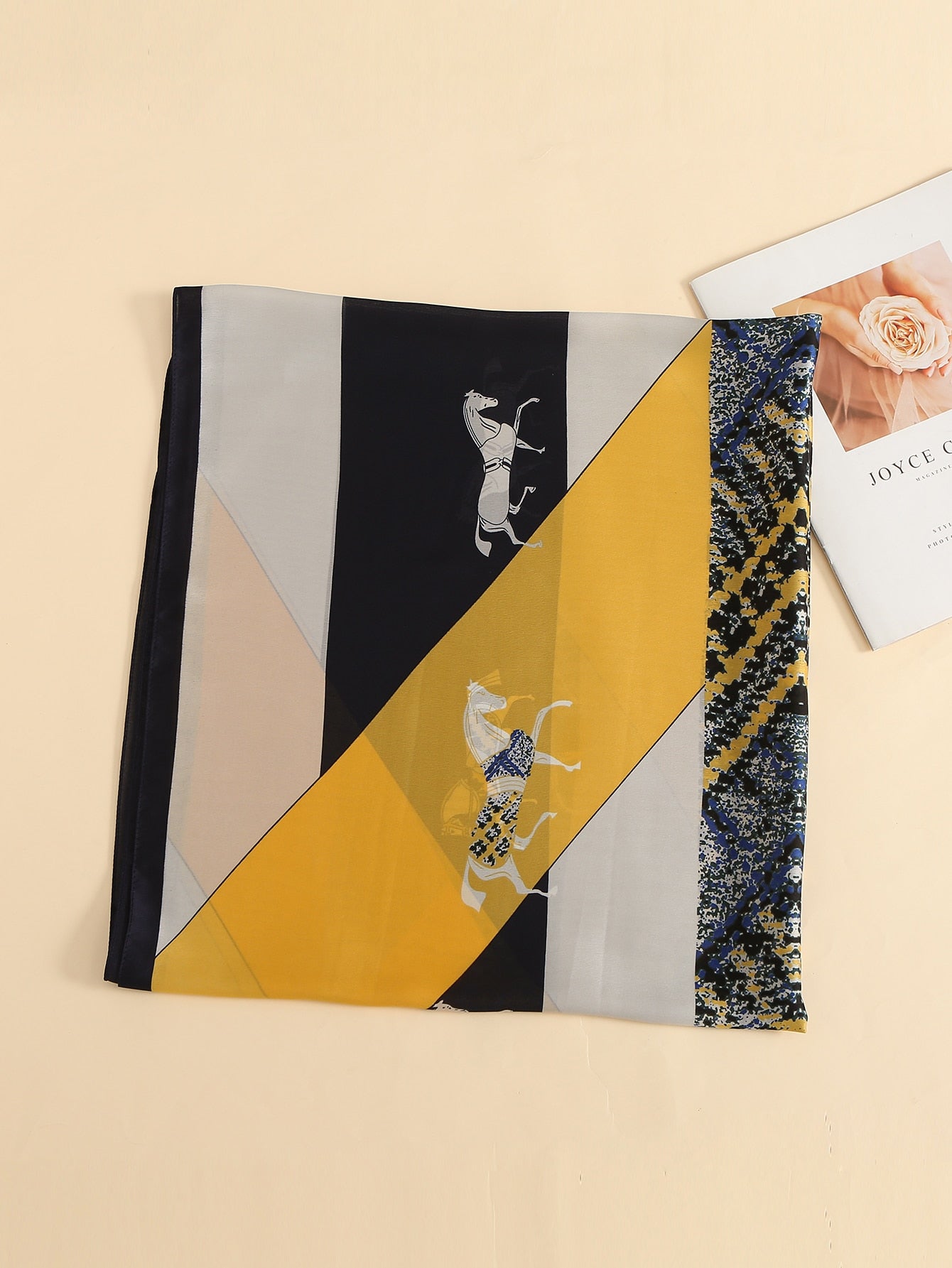 قطعة وشاح طباعة الحصان شال المرأة