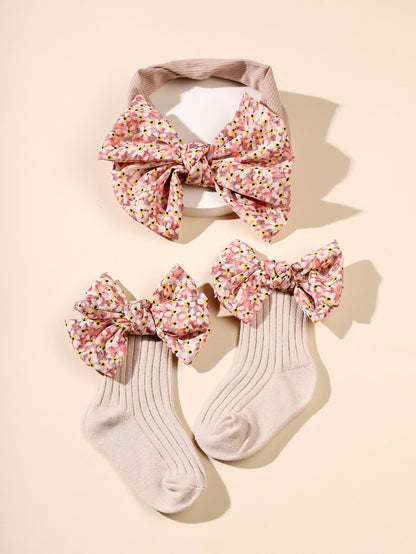 عصابة الشعر والجوارب بأشكال القوس لحديثي الولادة، لعيد الحب