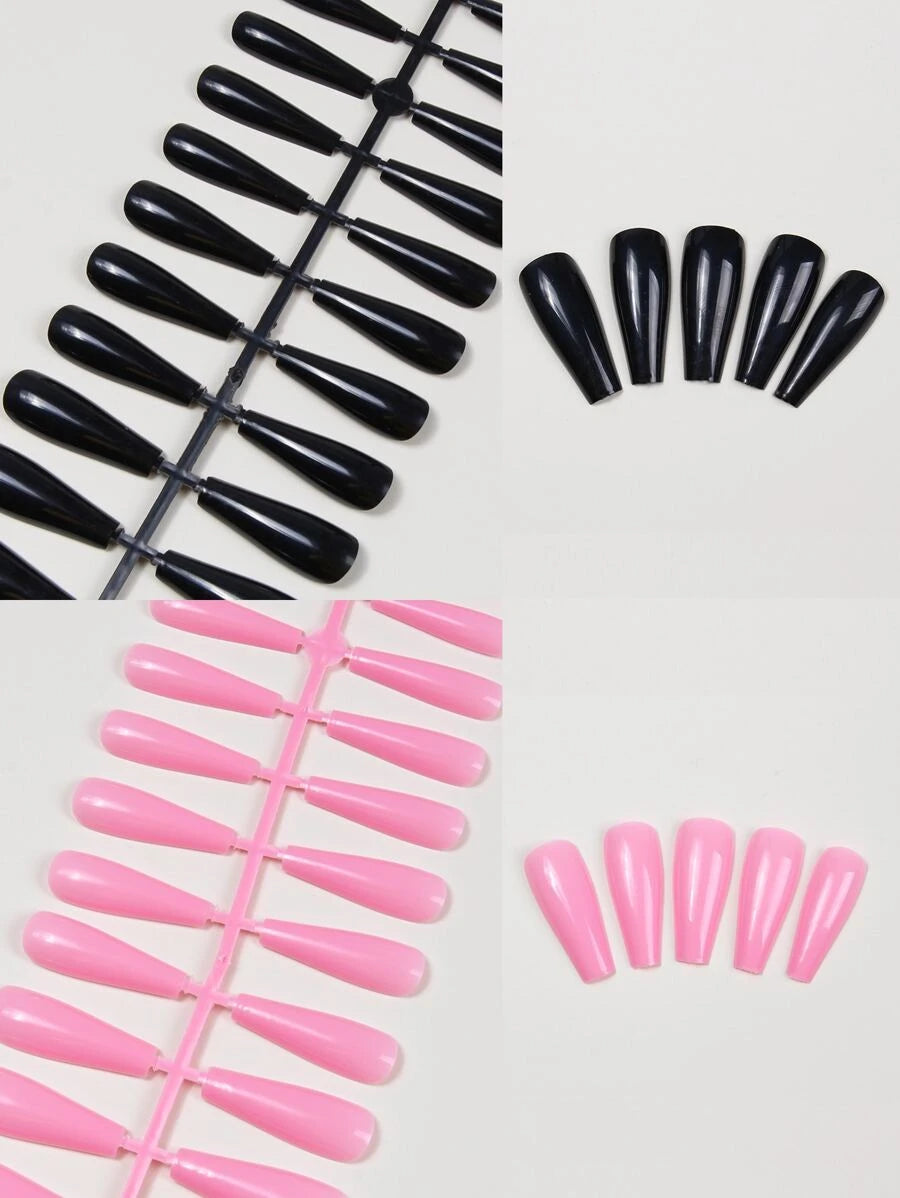 اظافر وهمية ملون مختلط 96 قطعة