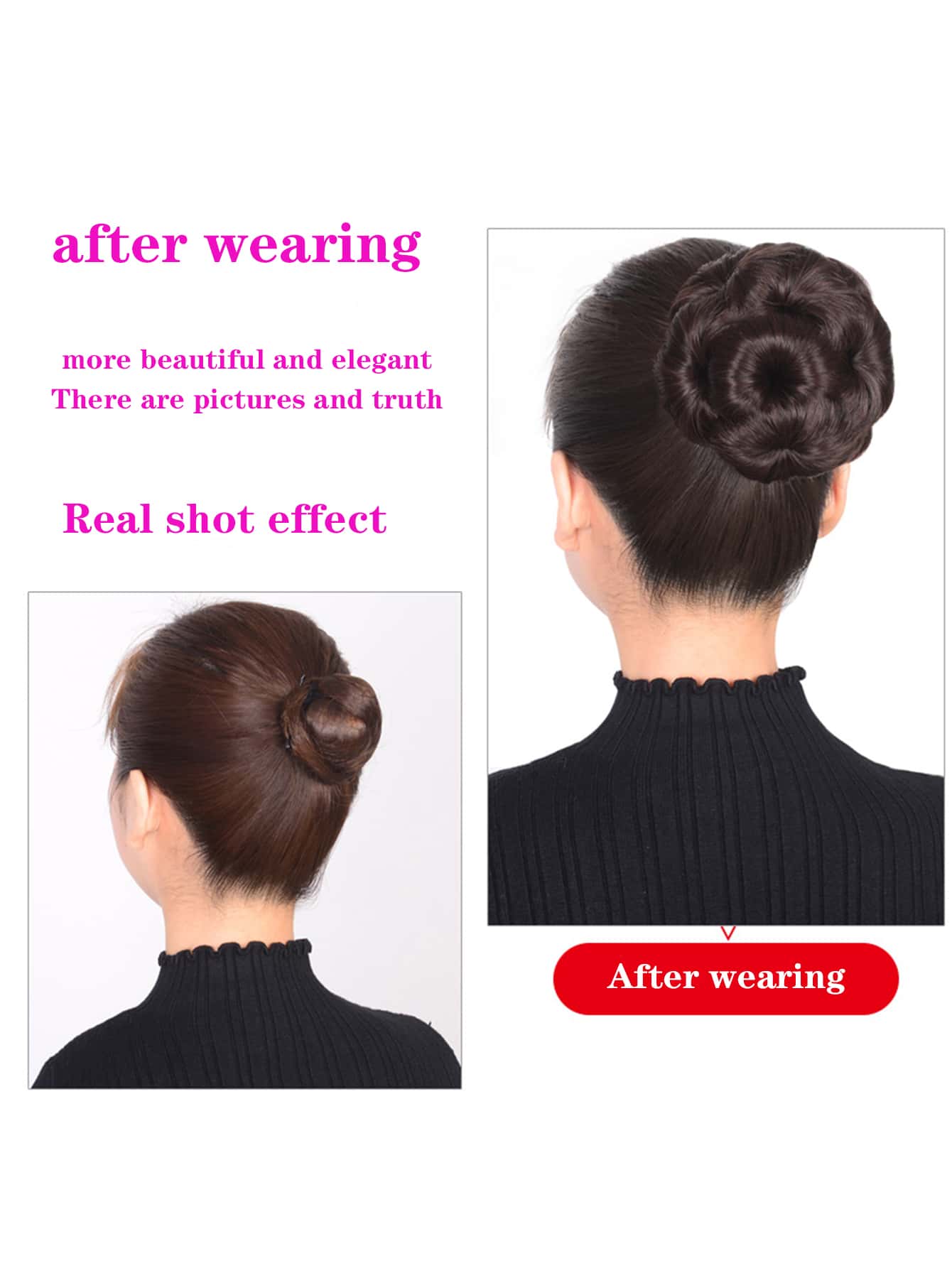 لألياف الاصطناعية كعكة شعر مع قباضة باروكة