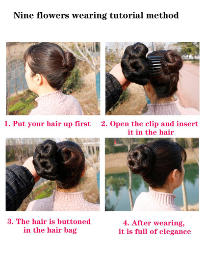 لألياف الاصطناعية كعكة شعر مع قباضة باروكة