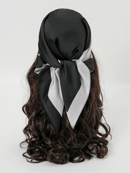 قطعة واحدة من وشاح الرأس الساتان ذو اللونين للنساء - قبعة كيميائية ناعمة، وشاح للرأس، وقبعة حجاب، وباندانا باندانا، وعصابة شعر