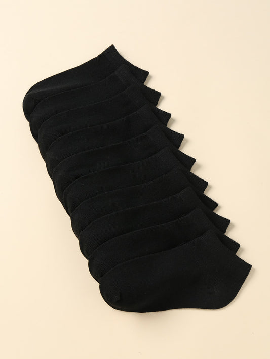 جوارب كاحل موحدة اللون 10 أزواج للاطفال الصغار