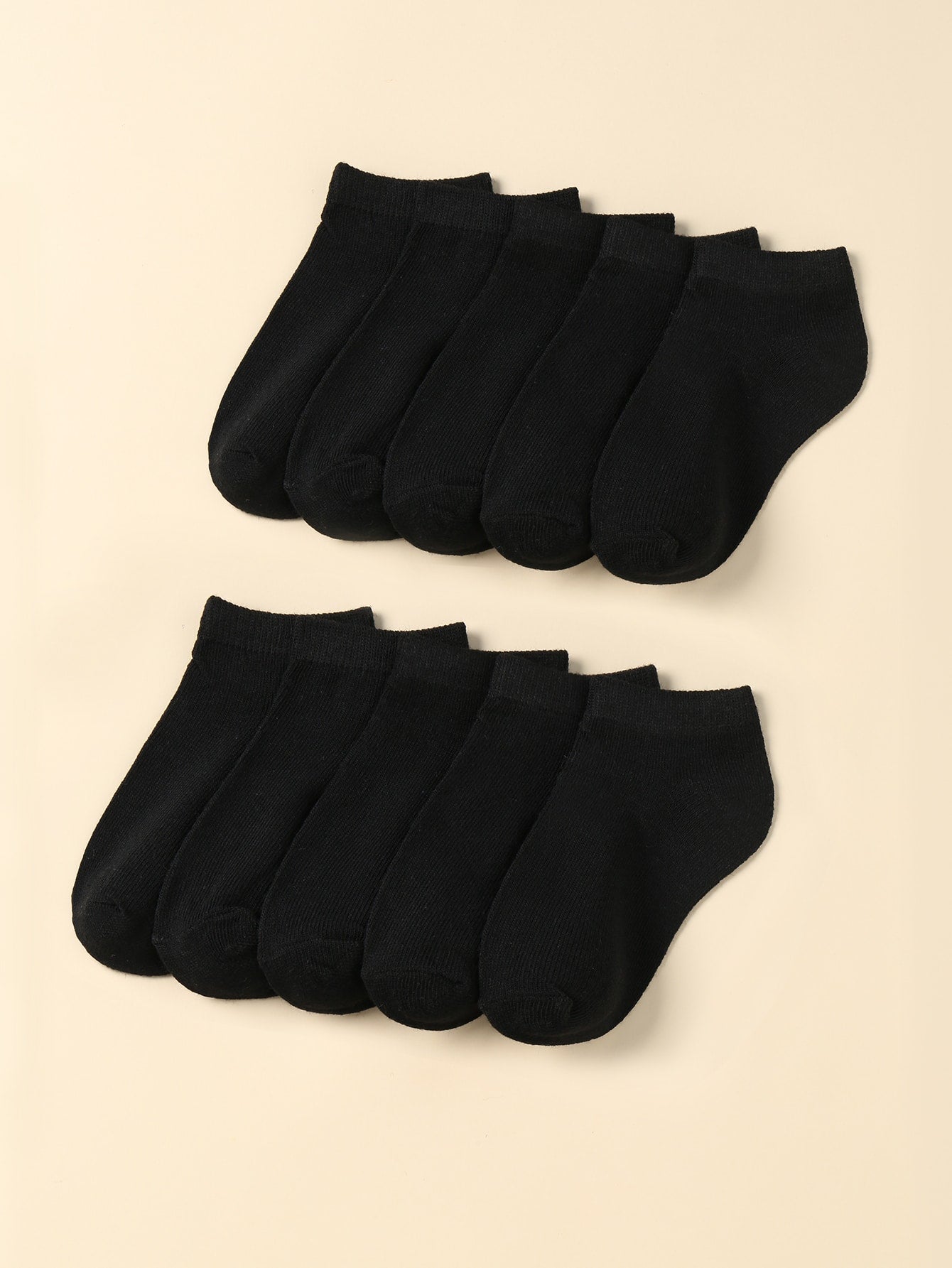 جوارب كاحل موحدة اللون 10 أزواج للاطفال الصغار