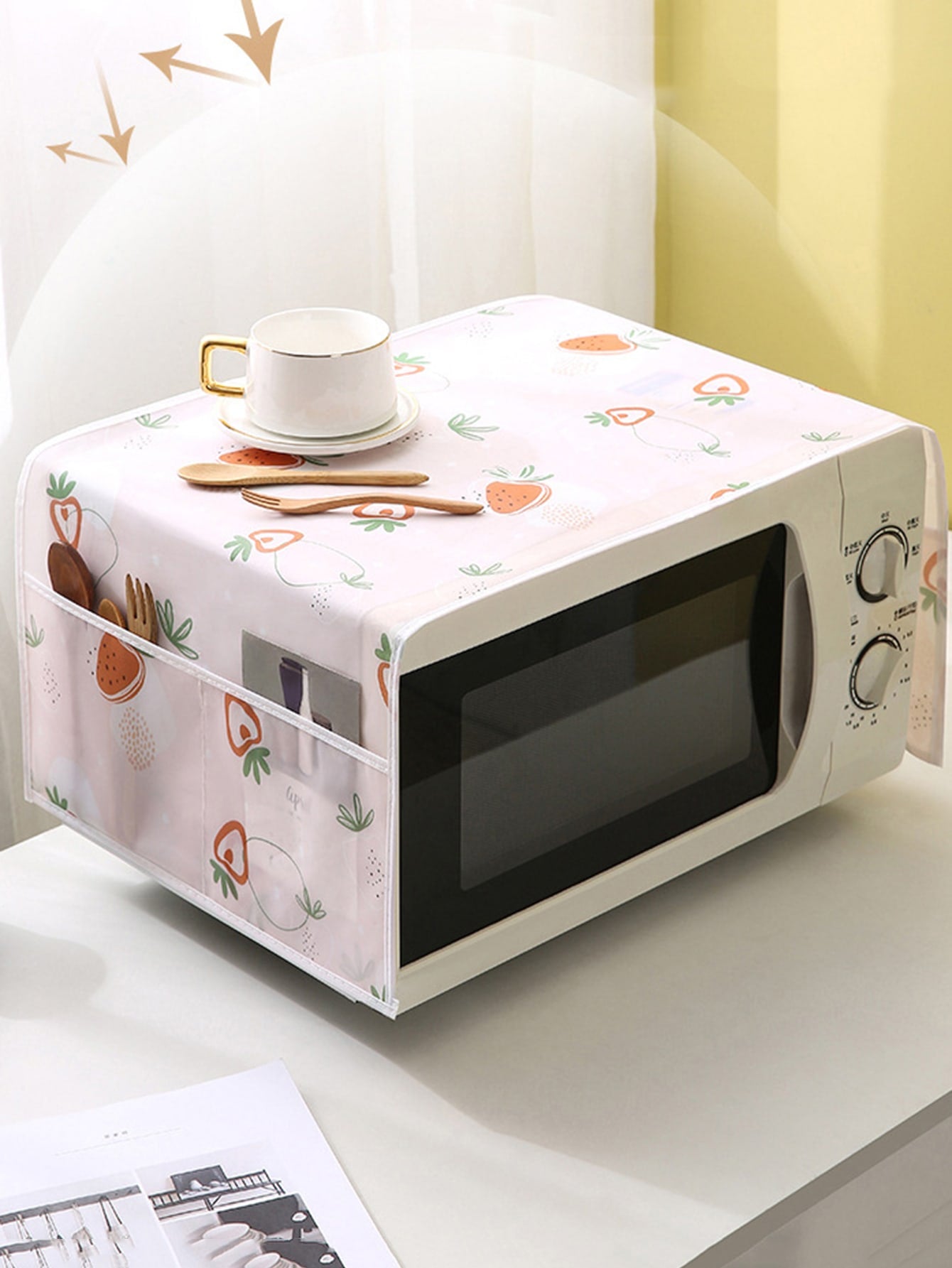 غطاء فرن ميكروويف بنمط الفاكهة قطعة واحدة