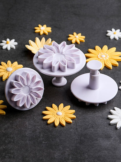 ختم بتصميم زهرة كيك 3 قطع