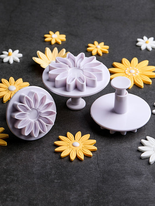 ختم بتصميم زهرة كيك 3 قطع