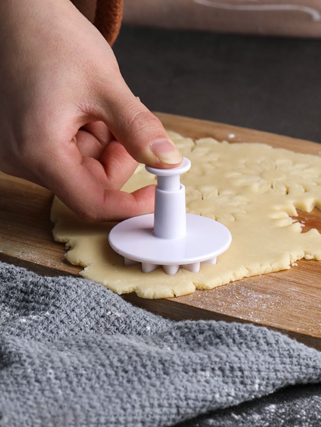 ختم بتصميم زهرة كيك 3 قطع