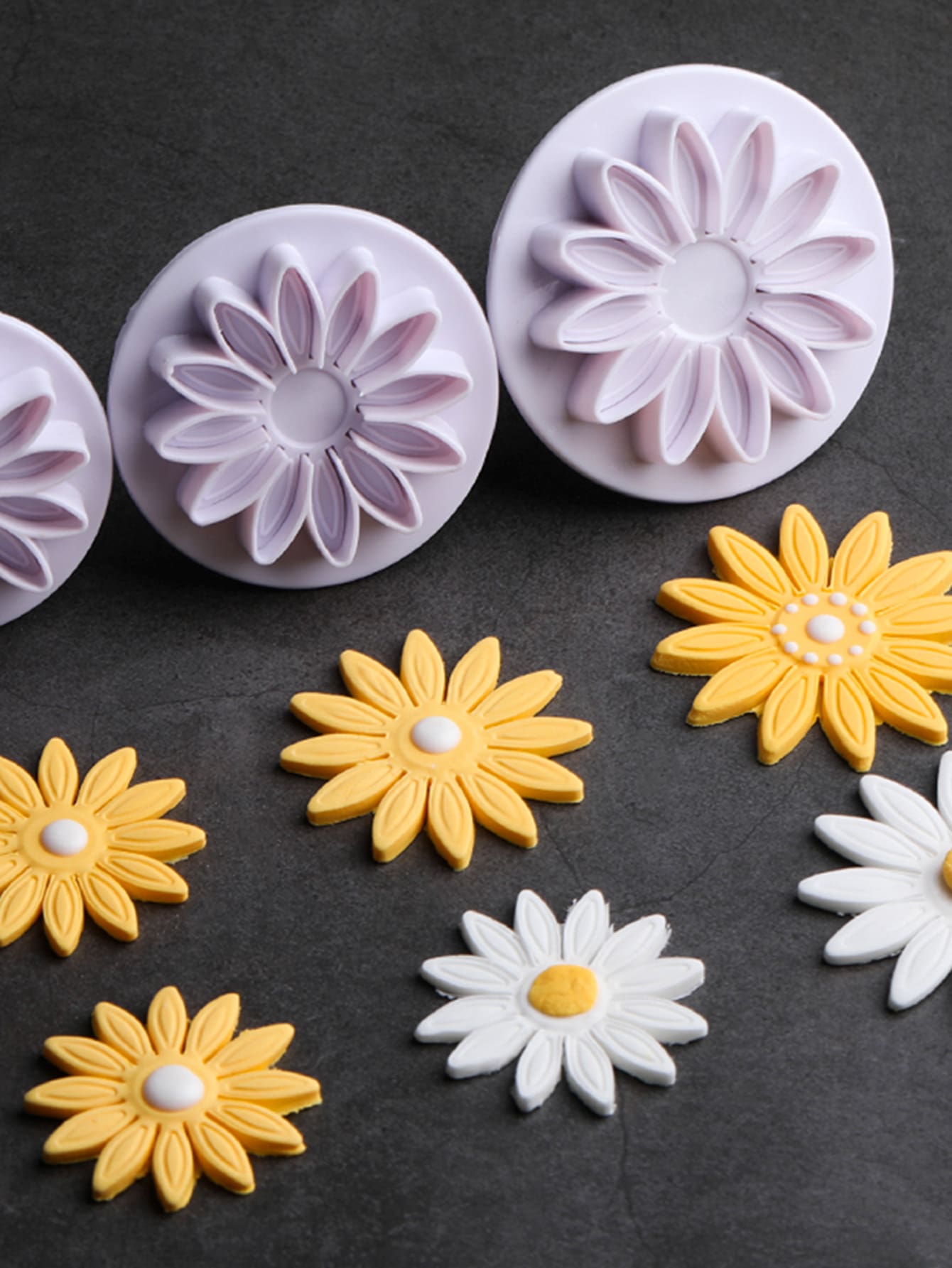 ختم بتصميم زهرة كيك 3 قطع