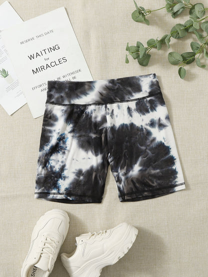 شورت ركوب الدراجات النارية خصر عالي صبغ متعادل