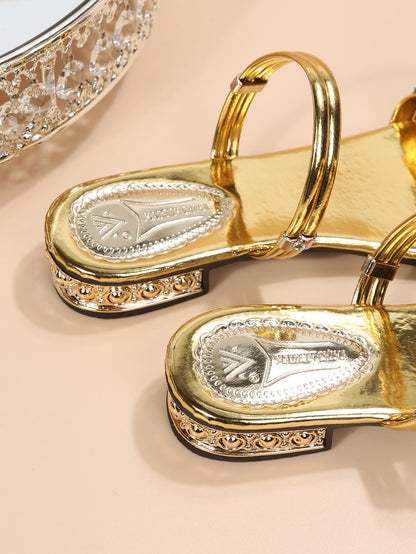 النساء الصنادل مفتوح الوراء حجر الراين ديكور متعدد الاتجاهات ارتداء ، براقة جزء الكاحل حزام الصنادل