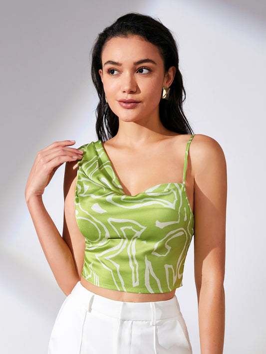 لباس علوي قصير طباعة شامل ياقة مطوية