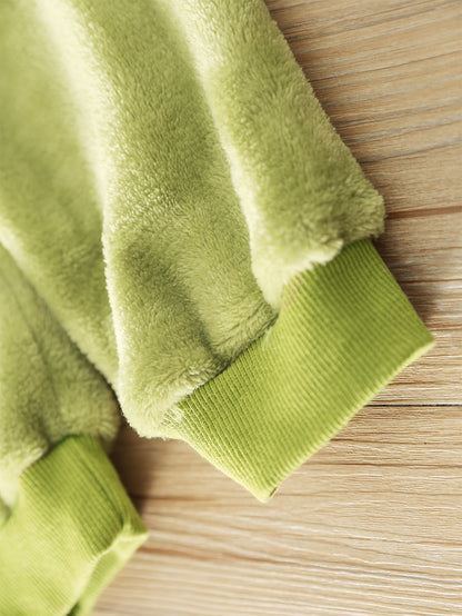 سترة وبنطال رياضيان مصنوعان من الفانيلة مطرز عليهما صورة ديناصور للأولاد الصغار