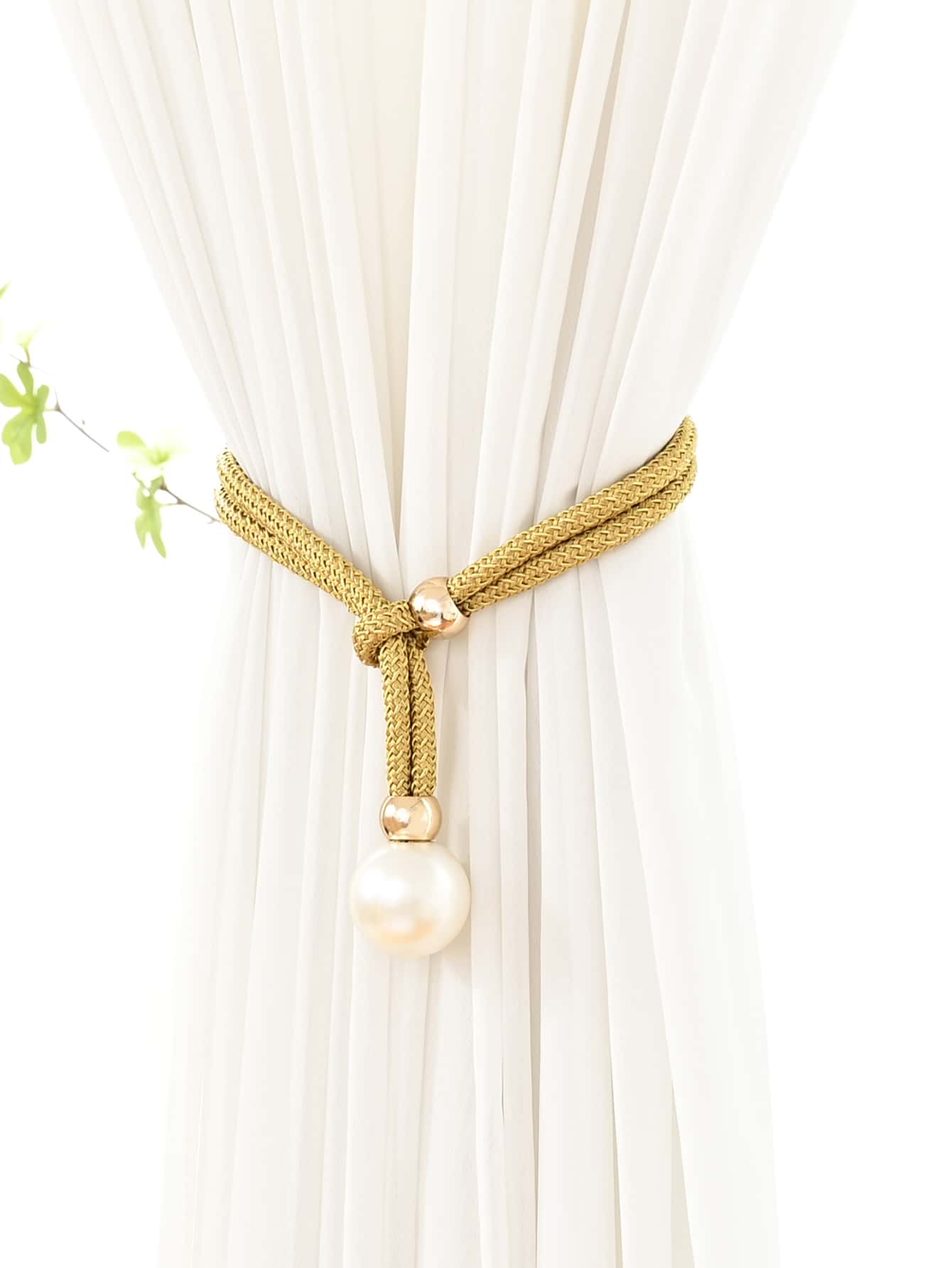 رباط الستارة لؤلؤة ورباط معلق اللؤلؤة وحامل مزخرفة ورباط الستارة الحبل للستارة