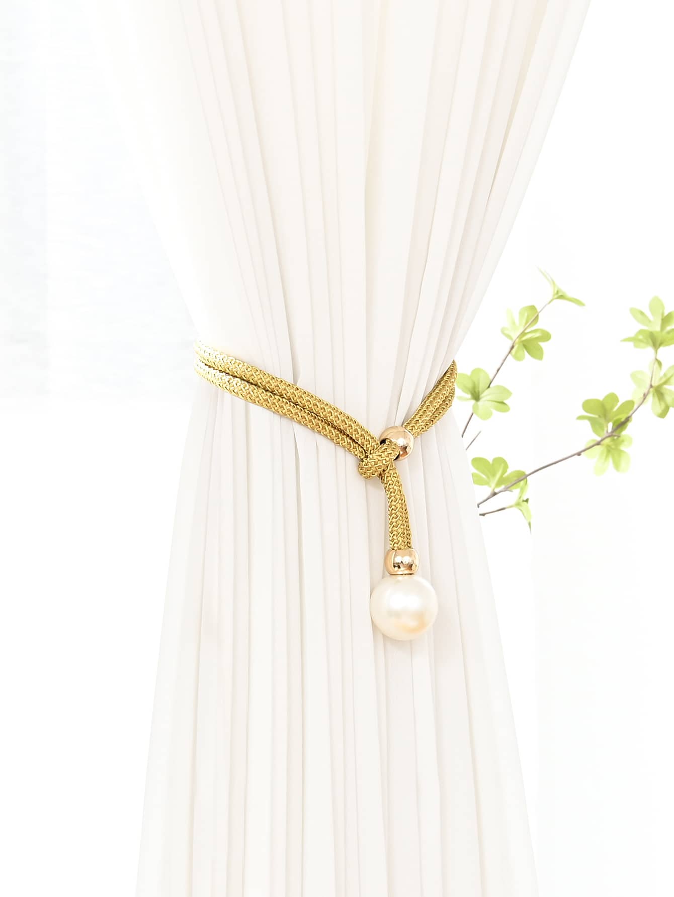 رباط الستارة لؤلؤة ورباط معلق اللؤلؤة وحامل مزخرفة ورباط الستارة الحبل للستارة