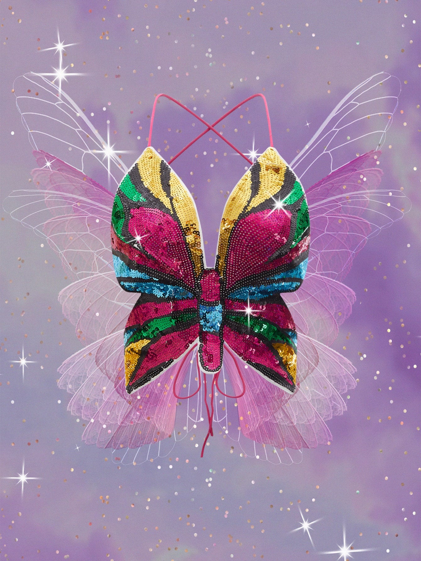 توب كامي قصير مزين بالترتر وظهر مكشوف من التسعينات