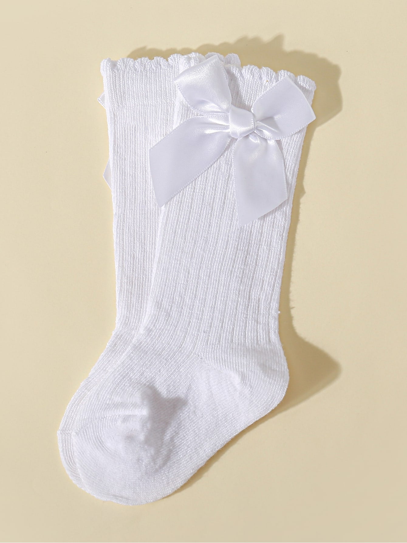 جوارب للركبة مزخرف بقوس زوج واحد للاطفال