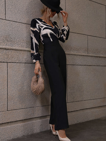 جمبسوت طباعة النقش عنق متداخل أكمام فانوس