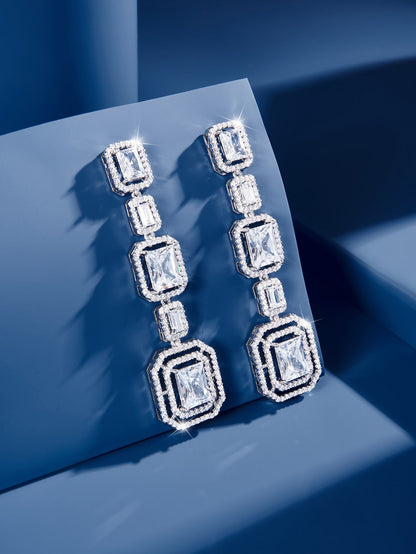 زوج واحد من أقراط البندانت الفاخرة الاصطناعية بالزركون العليا