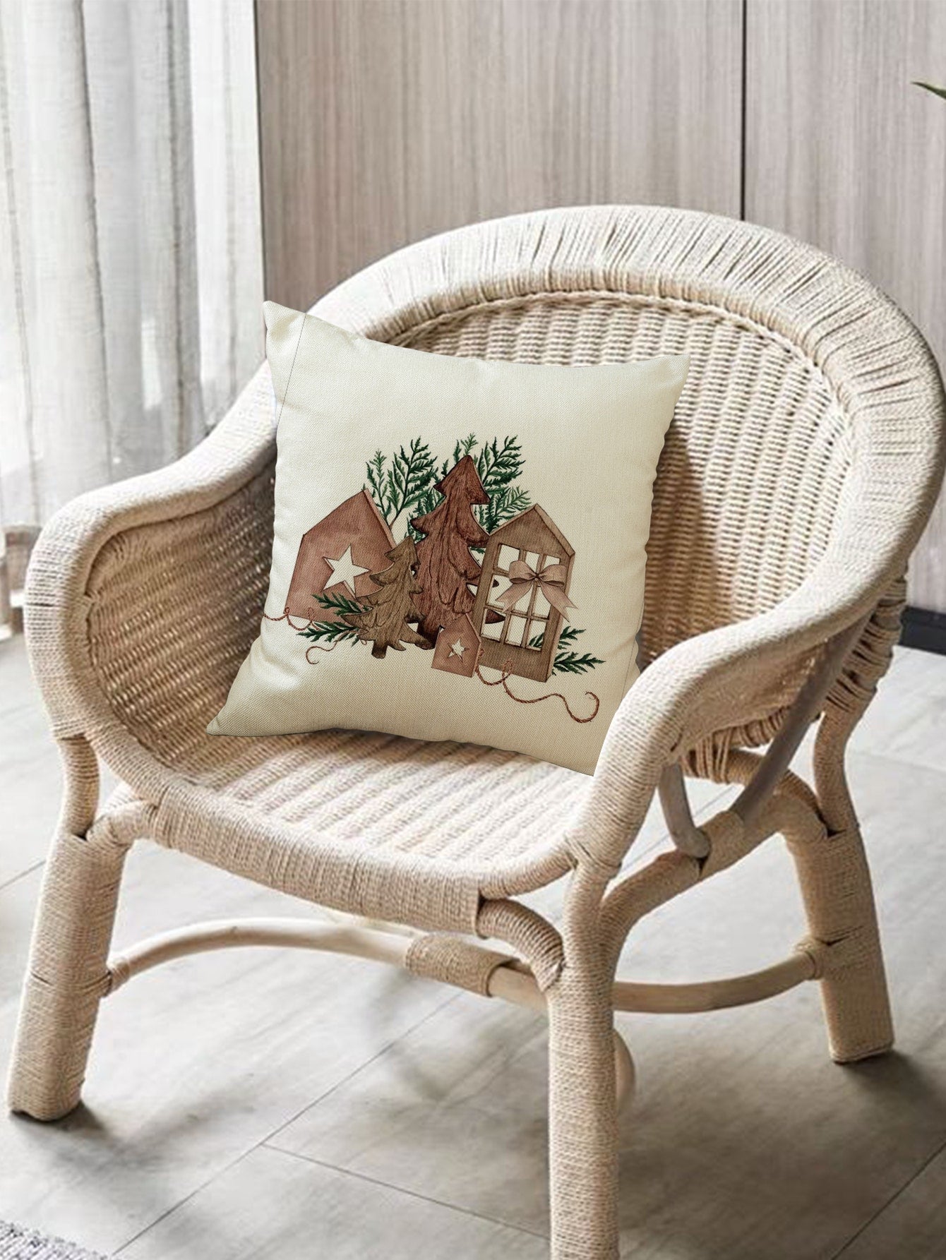 غطاء وسادة بدون حشوة شجرة نمط