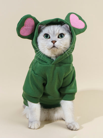 جاكيت الحيوانات الأليفة بطبعة القلب قطعة واحدة لعيد الحب