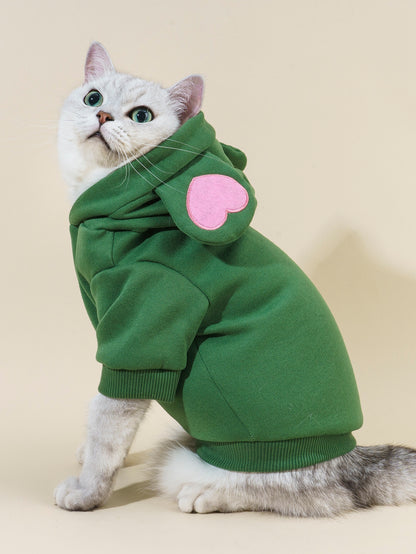 جاكيت الحيوانات الأليفة بطبعة القلب قطعة واحدة لعيد الحب