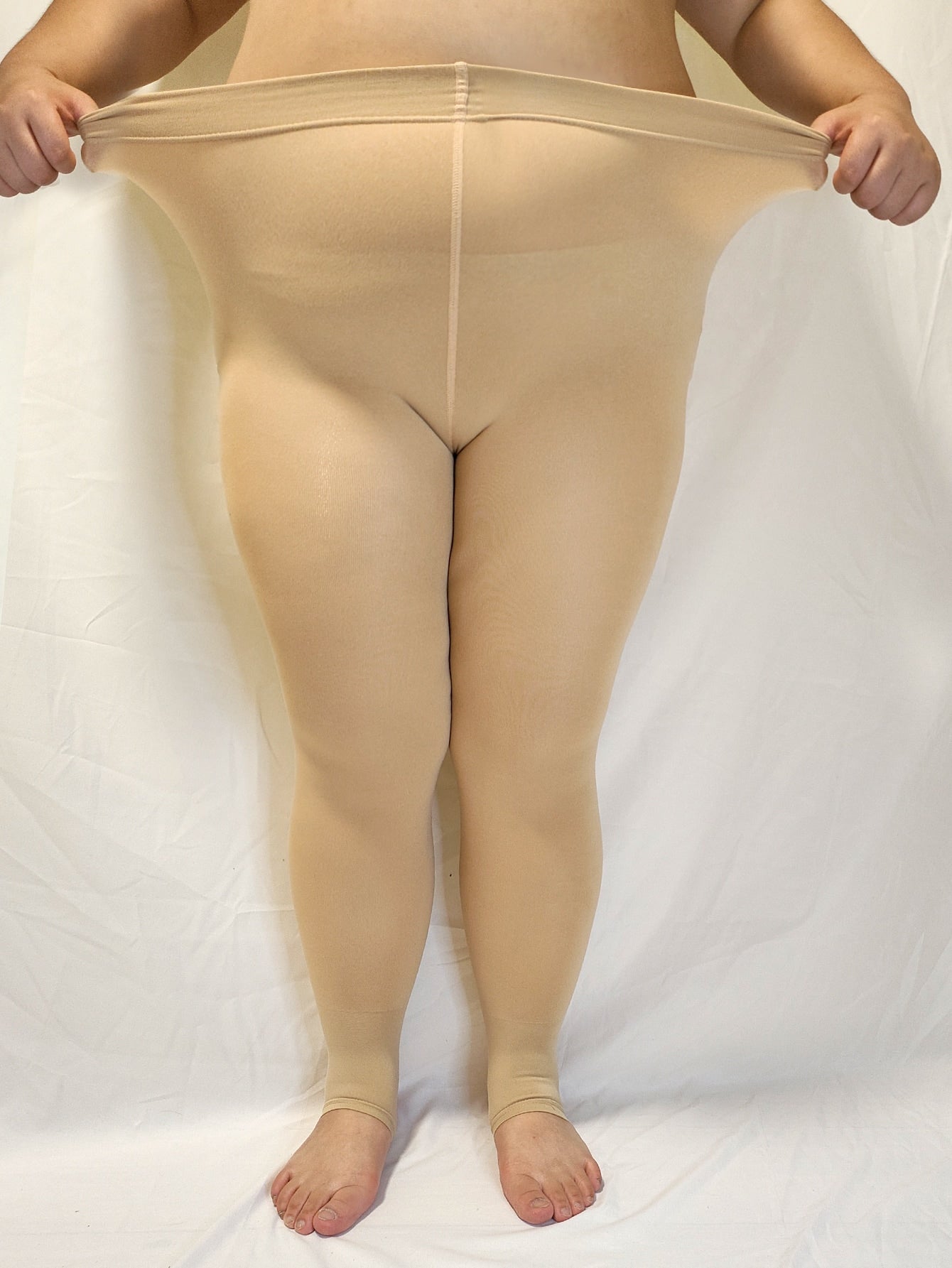 جوارب موحدة اللون بطانة مخملية شريط قدم مقاس كبير