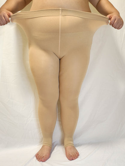 جوارب موحدة اللون بطانة مخملية شريط قدم مقاس كبير